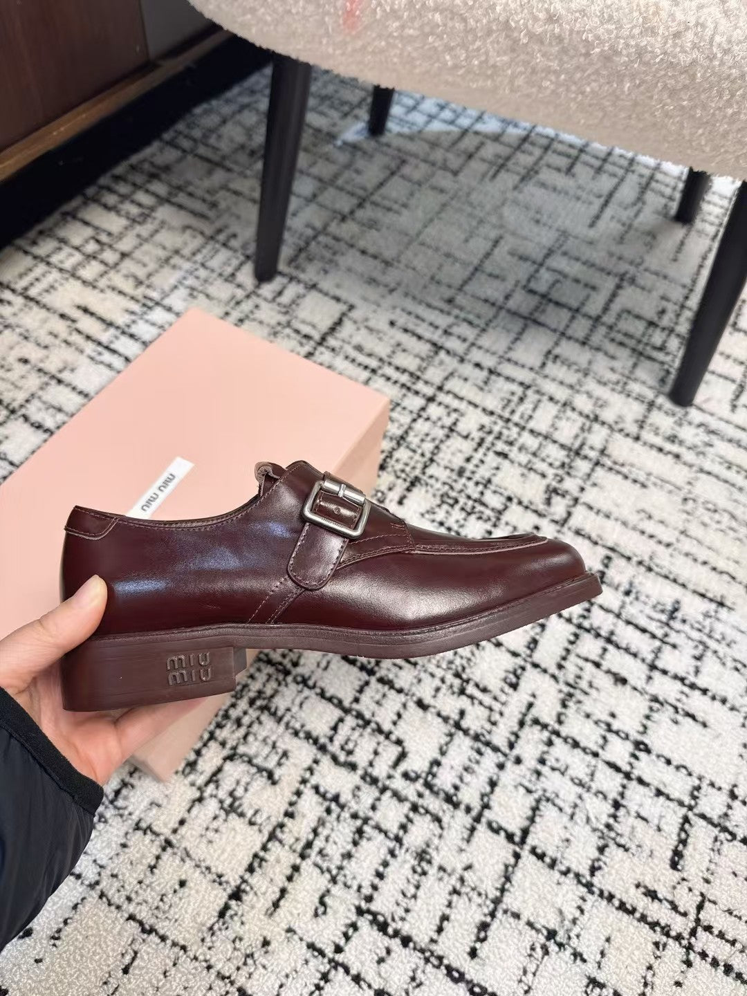 SQUARE TOE OXFORD IN SANGRIA RED SHINY CALFSKIN、mysite、Cacoeks