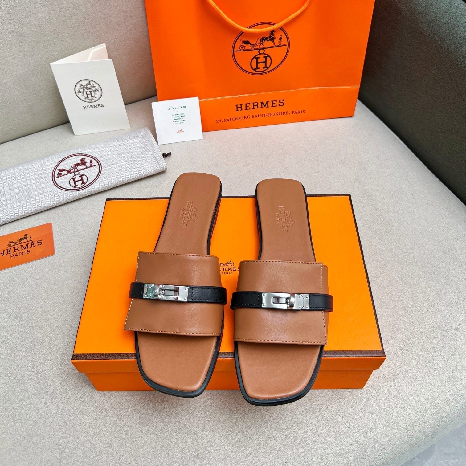 Giulia Sandal Brown Black Calfskin、mysite、Cacoeks