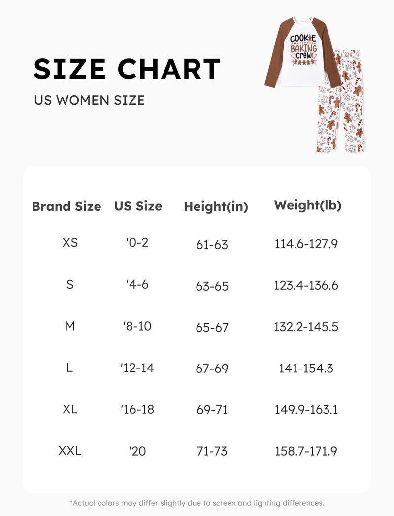 PatPat Christmas Pajamas Soft & Stretchy Family Matching  Long Sleeve Sets Cookie Baking Crew Patterned Sleepwear for Women Men Couples Adult Kids,Cute Pajama,Cozy Pajamas ,Flame Resistant,autumntok,wintertok,BFCM Early Bird