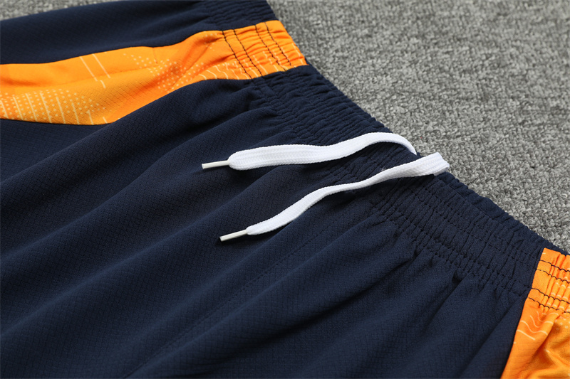 Higojerseys-Real Madrid 24-25 Short-Sleeve Training Kids Kit - White & Deep Blue