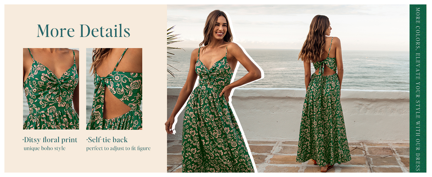 green floral print maxi dress