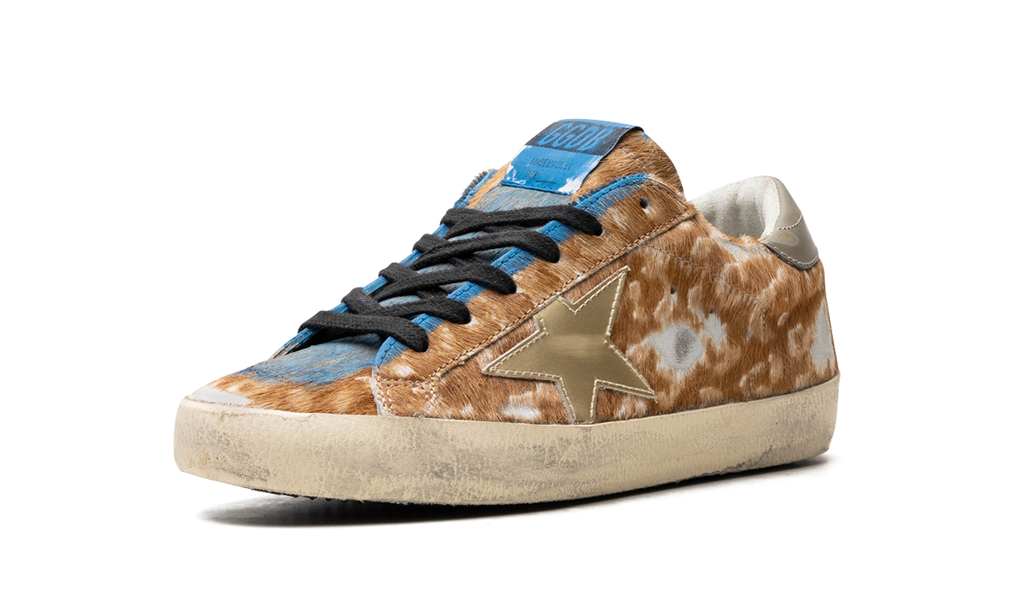 SUPER-STAR LEOPARD HORSY UPPER PAINTED NABUK TOE MIRROR STAR SHINY HEEL "LEO HAZELNUT LIGHT GREY GOLD GREY BLUE"、mysite、Cacoeks