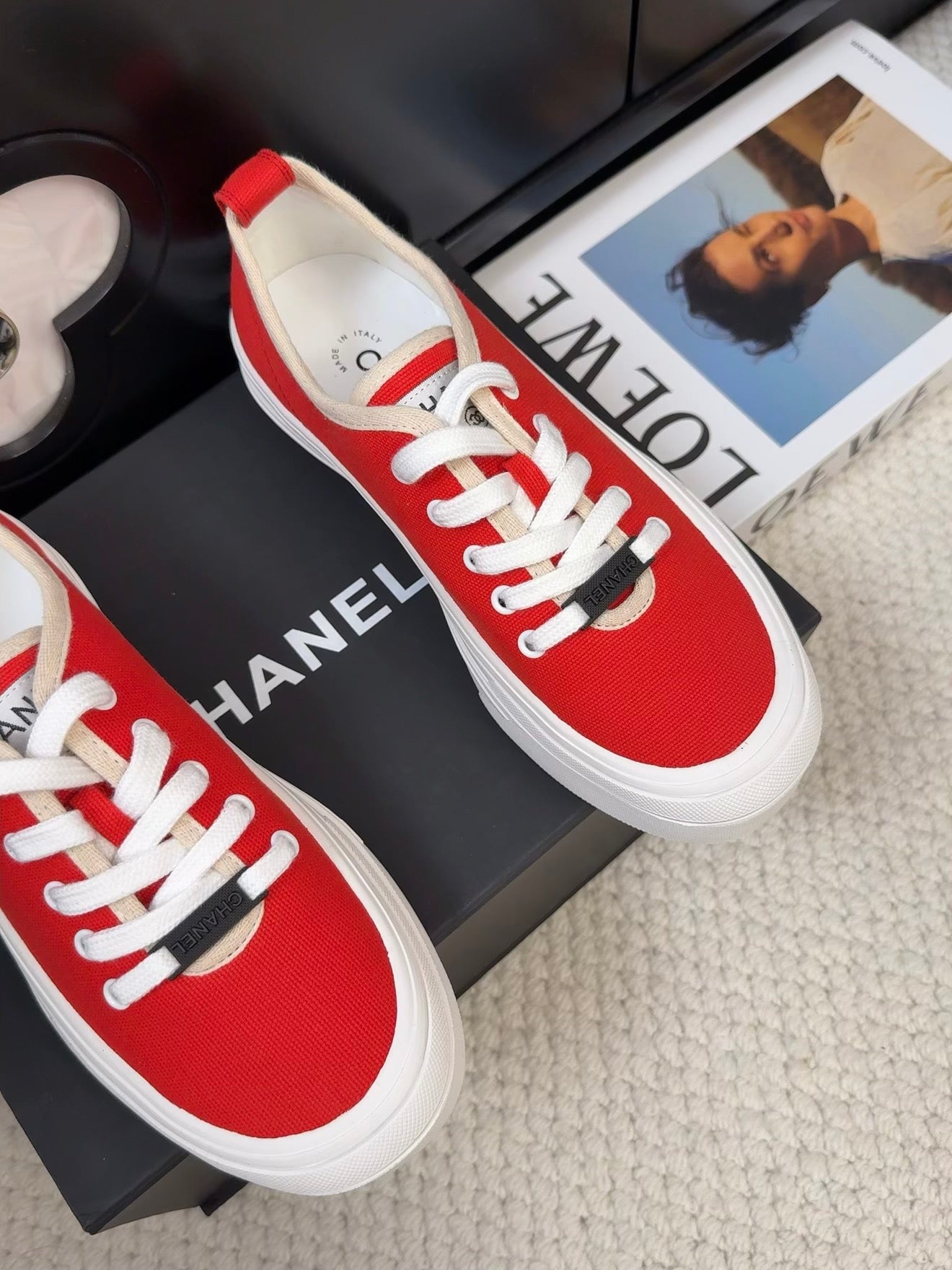 TRAINERS SHOES IN ORANGE RED FABRIC、mysite、Cacoeks