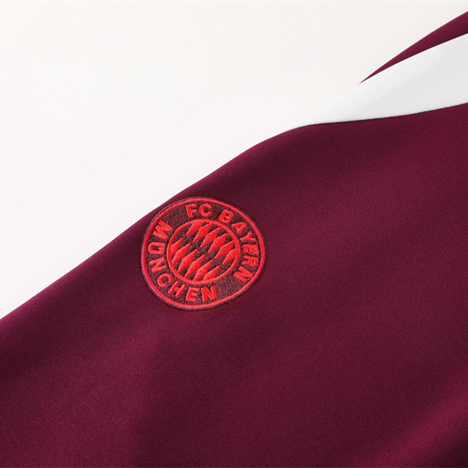 ManixJersey.com | Bayern Munich 24-25 Jacket Training Tracksuit - Claret Red -Customize Name, Number and Patch | Worldwide Shipping
