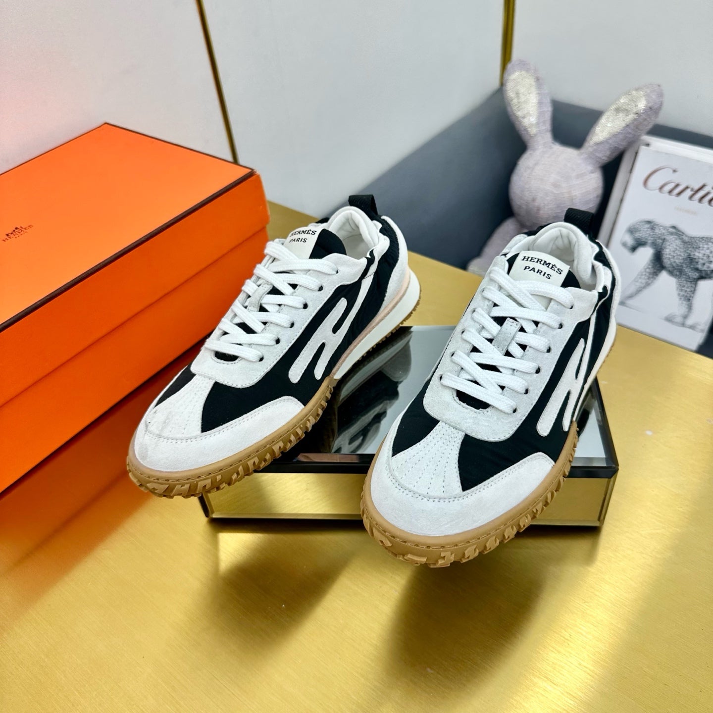 JET SNEAKER IN WHITE MIX BLACK SUEDE、mysite、Cacoeks