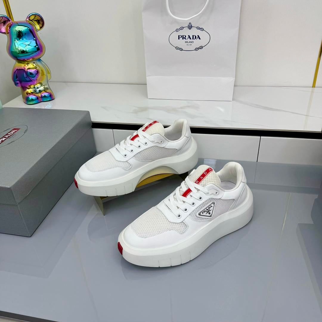 PRADA 25S SNEAKERS IN WHITE CALFSKIN、mysite、Cacoeks