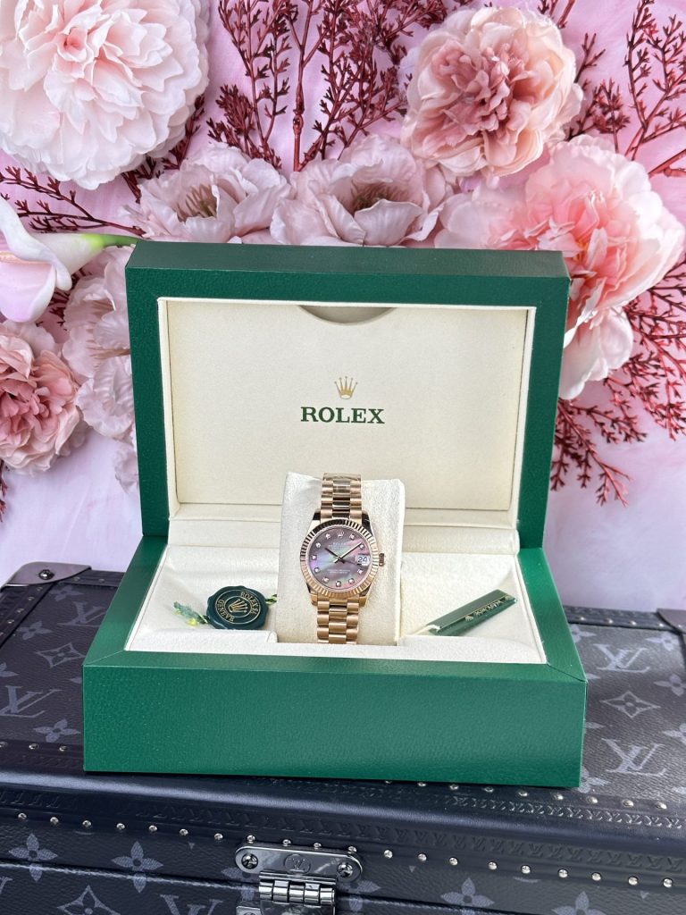 Đồng Hồ Rolex DateJust Rose Gold 178275 Nữ Mặt Xà Cừ Tím Replica 11 31mm (2)