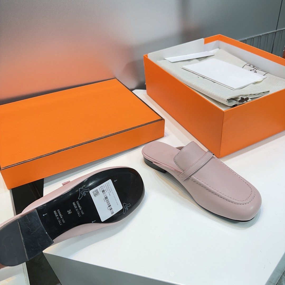 Lena Mule Pastel Pink Leather、mysite、Cacoeks