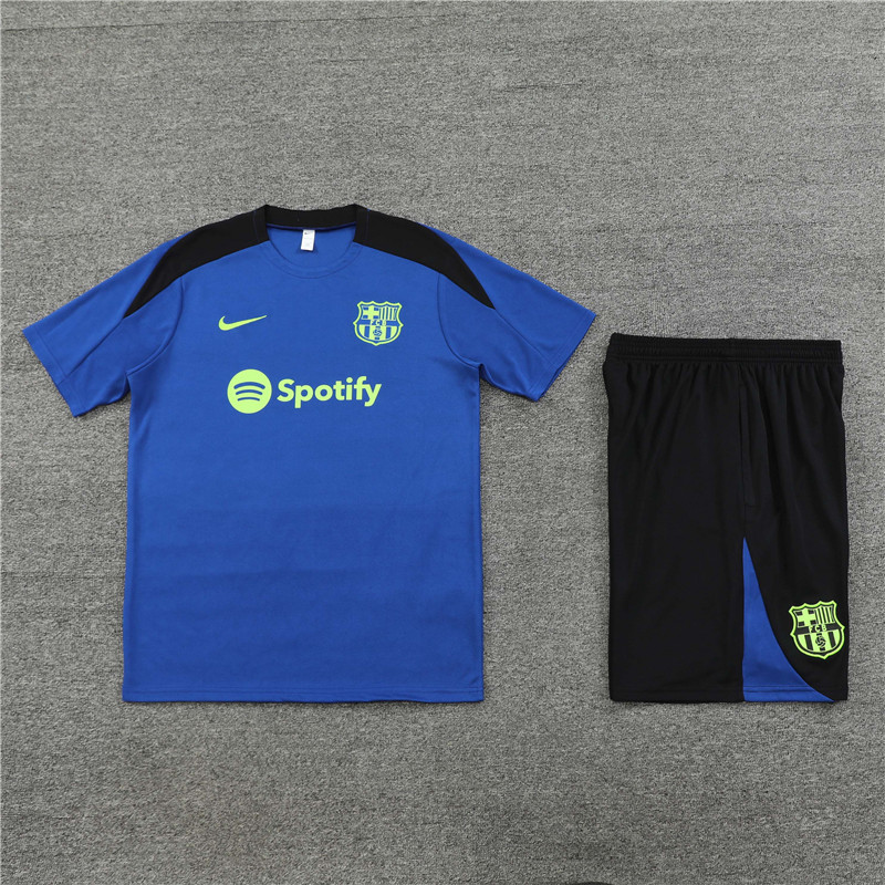 Higojerseys-Barcelona 24-25 Short-Sleeve Training Set - Blue and Black