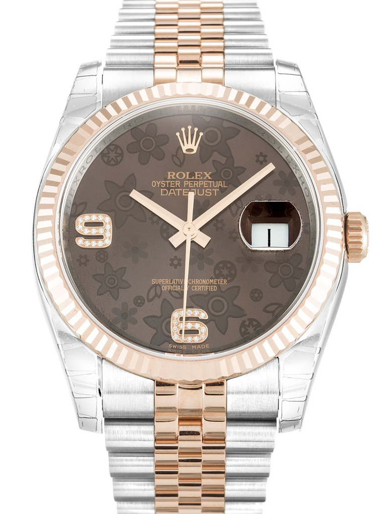 Replica Rolex Datejust 36mm Chocolate Floral Dial 116231-fasswatch