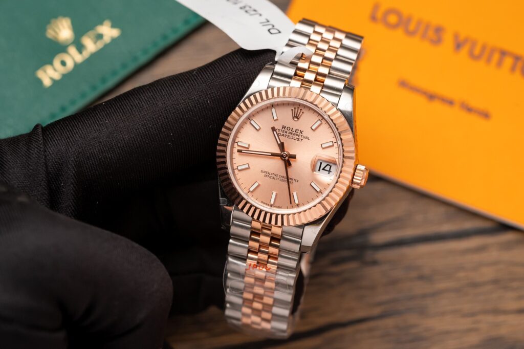 Đồng Hồ Rolex DateJust Bọc Vàng Hồng Rep 11 Mặt Cá Hồi GMF 31mm (2)