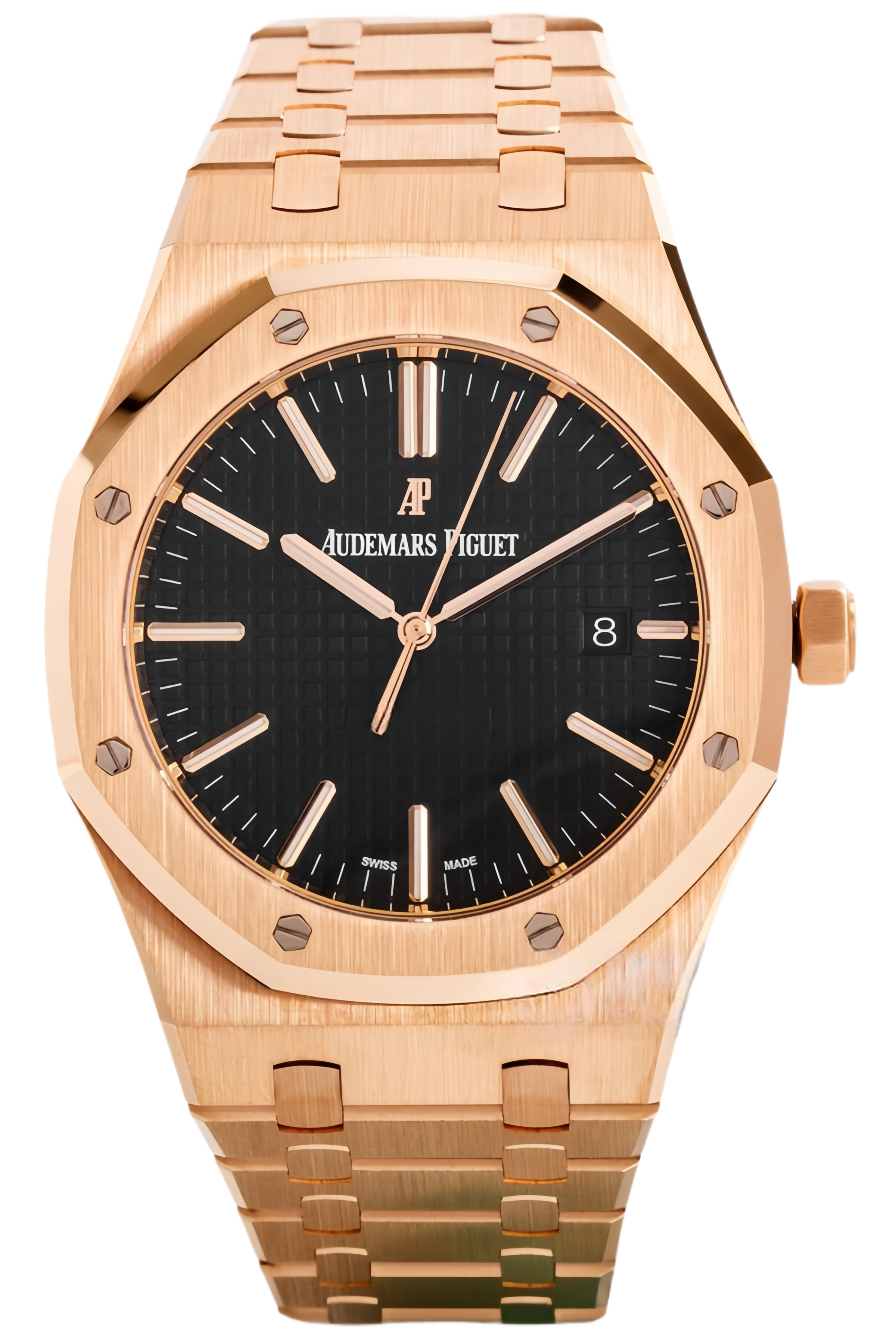 Audemars Piguet Royal Oak Ref. 15400OR.OO.1220OR.01 Super Clone Watch – Rose Gold Case Black Dial Swiss Replica
