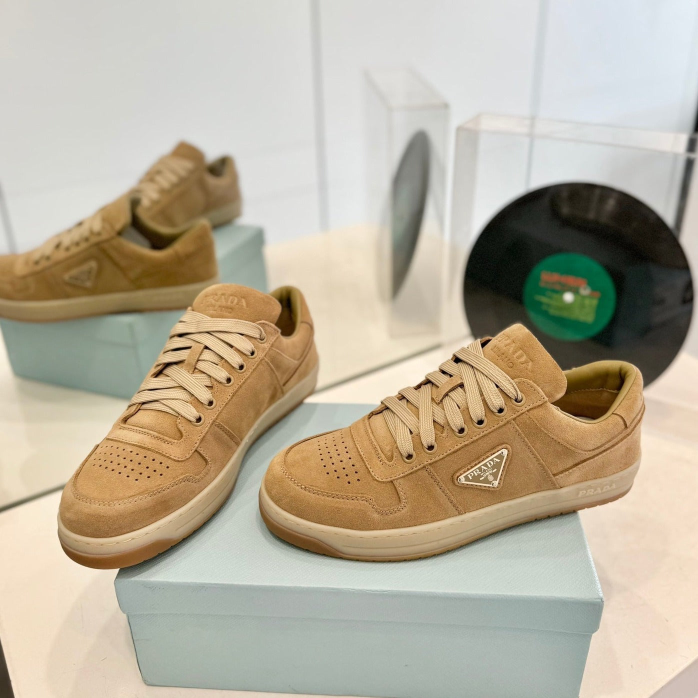 PRA DOWNTOWN PERFORATED SNEAKERS CAMEL SUEDE、mysite、Cacoeks