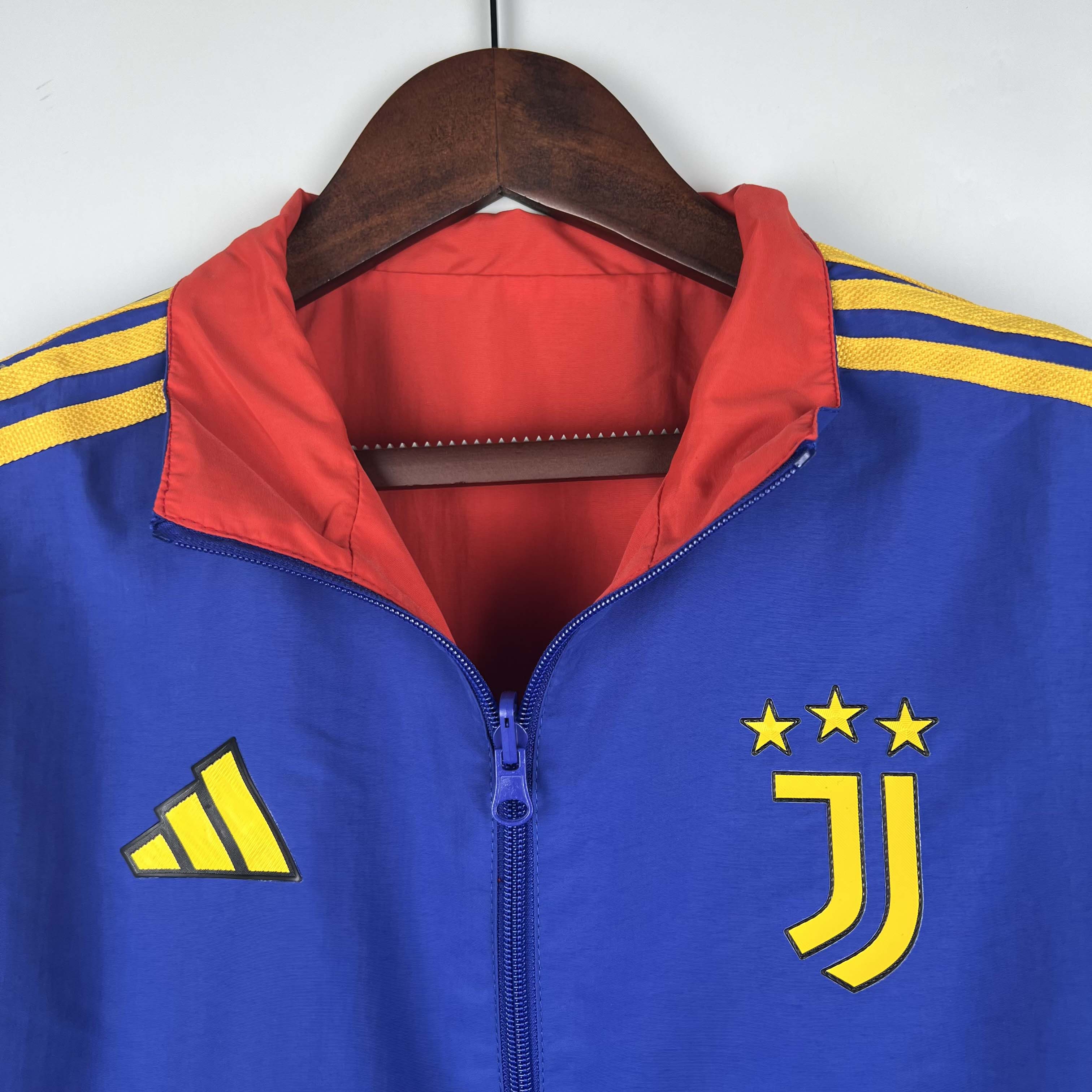 2023-2024 Juventus Reversible Windbreaker(Blue-red)Soccer Jersey 1:1 Thai Quality:football jersey mysite: unitedjerseyfootball 邓江浪:football