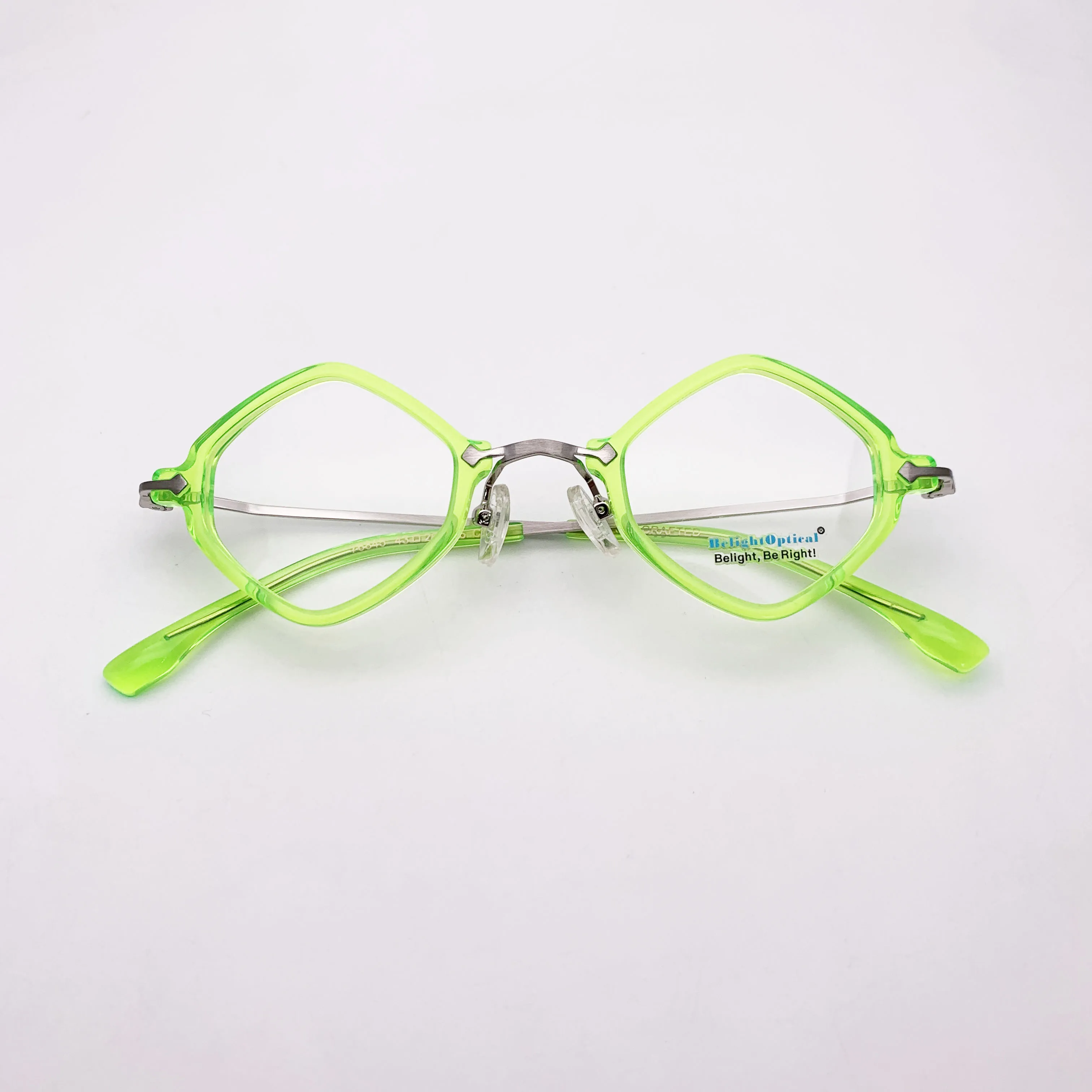 Fancy Colorful Vintage Combine Color Small Rhombic Shape Optical Glasses Spectacle Frame Prescritpion Lens Women Style 76845