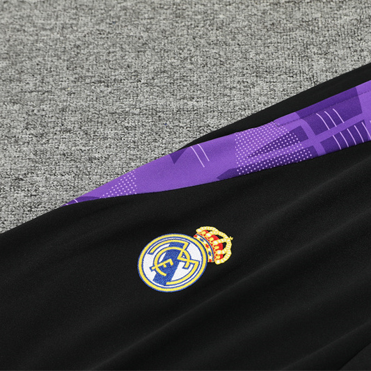 JerseysGala.com | Real Madrid 24-25 Long Sleeve Training Set - Black and Purple -Customize Name, Number and Patch | Worldwide Shipping
