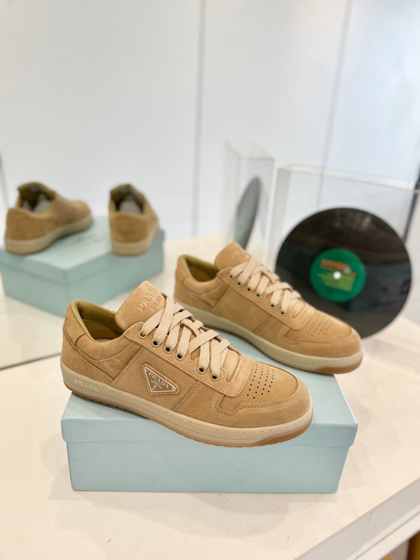 PRA DOWNTOWN PERFORATED SNEAKERS CAMEL SUEDE、mysite、Cacoeks