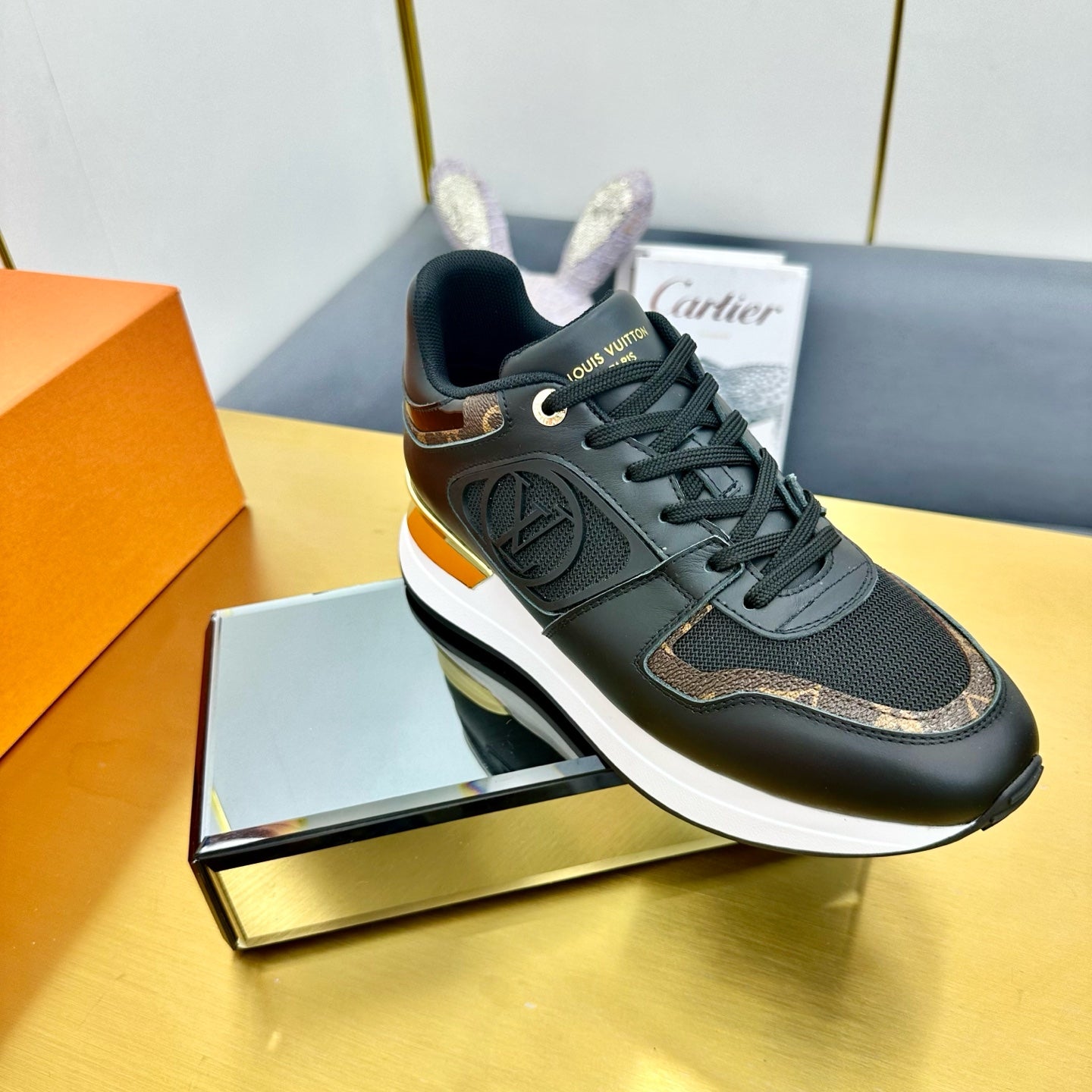 NEO RUN AWAY SNEAKER IN BLACK CALFSKIN、mysite、Cacoeks