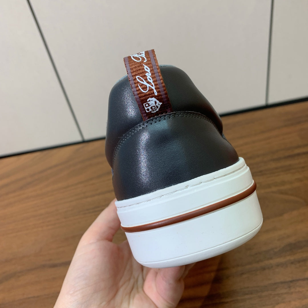 LP SNEAKERS IN SLATE GREY CALFSKIN WHITE SOLE、mysite、Cacoeks