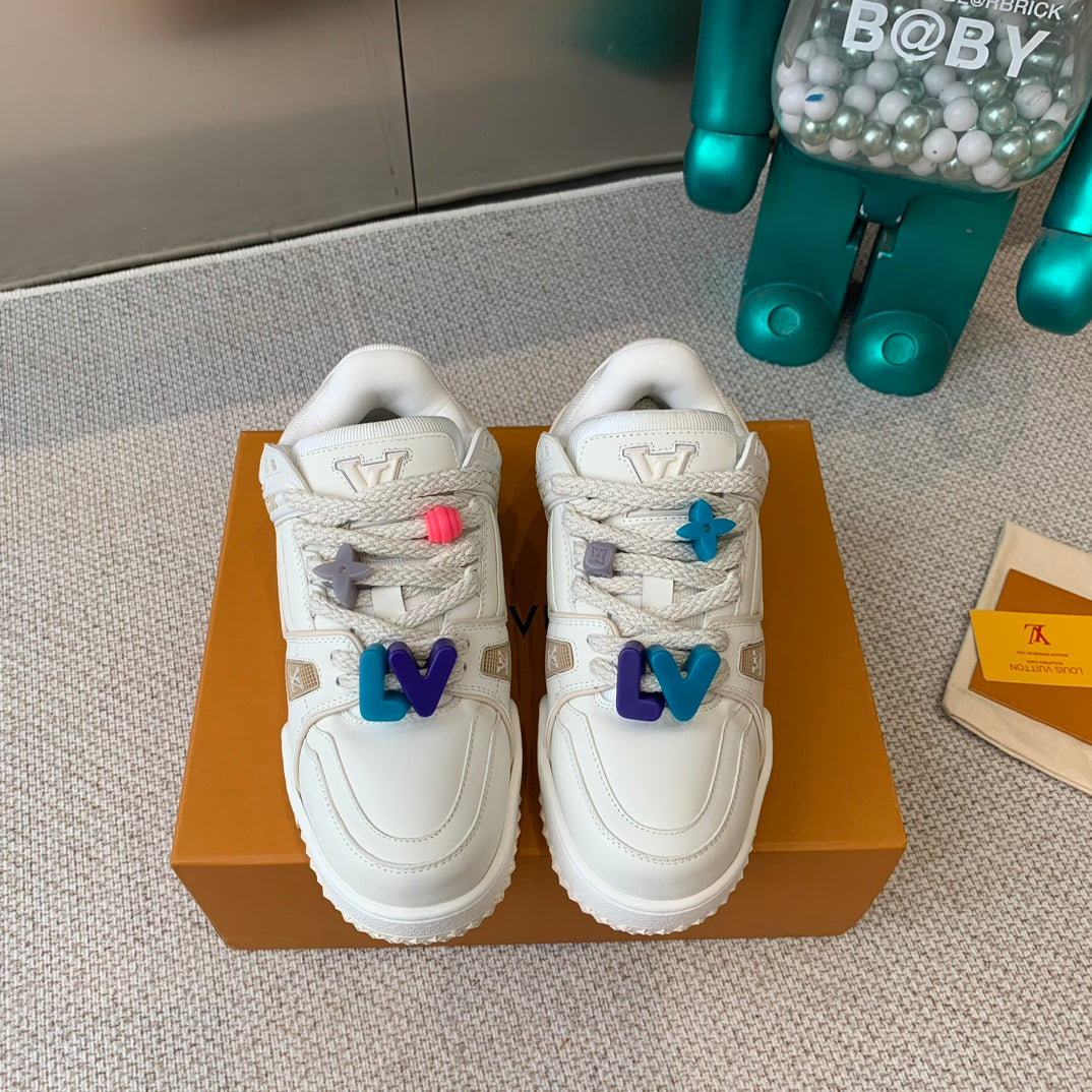 LV TRAINER MAXI SNEAKER IN WHITE CALFSKIN、mysite、Cacoeks