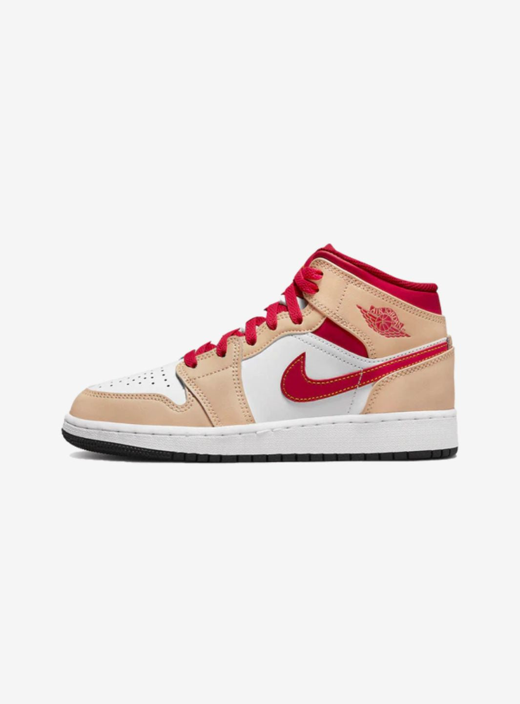 Air Jordan 1 Mid Light Curry Cardinal、JORDAN、Cacoeks