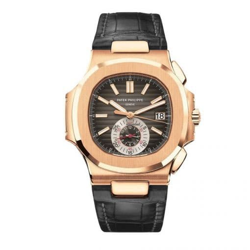 Patek Philippe Nautilus Rose Leather Replica-fasswatch
