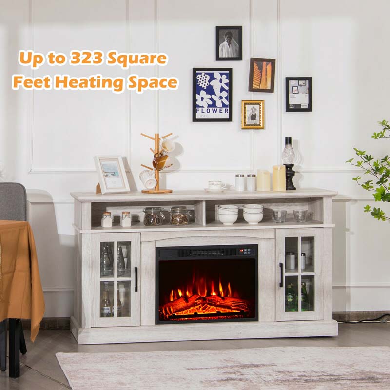 Eletriclife Fireplace TV Stand with 1400W Electric Fireplace