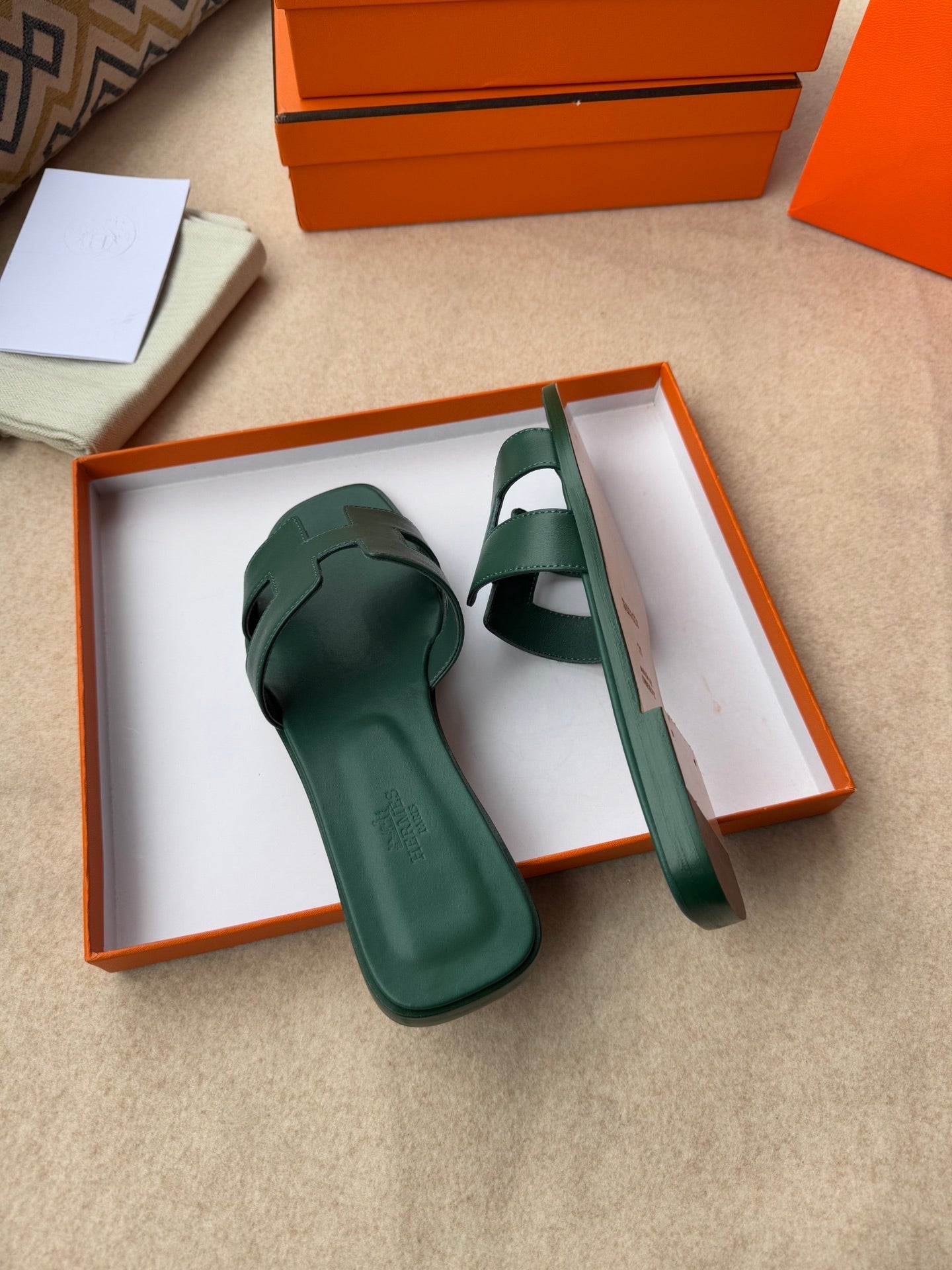 0RAN SANDALS IN FOREST GREEN CALFSKIN、mysite、Cacoeks