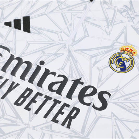 JerseysGala.com | Real Madrid 24-25 Long Sleeve Training Set - White Camouflage -Customize Name, Number and Patch | Worldwide Shipping