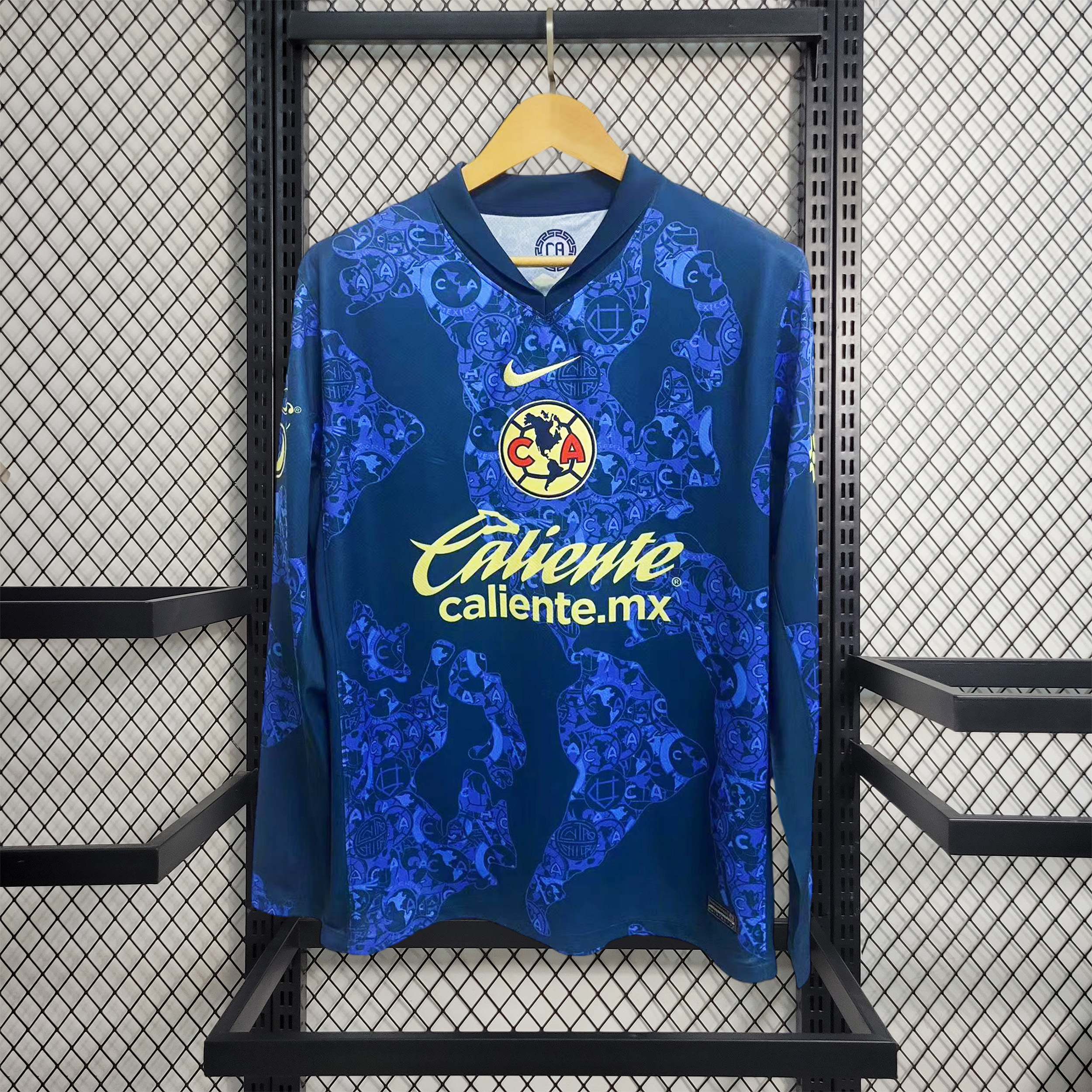 JerseysGala.com | Club América 24-25 Away Long Sleeve Jersey - Fans Version -Customize Name, Number and Patch | Worldwide Shipping