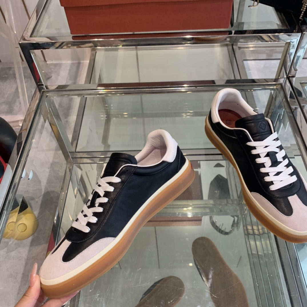 LP TENNIS WALK SNEAKERS BLACK AND BEIGE CALFSKIN、mysite、Cacoeks