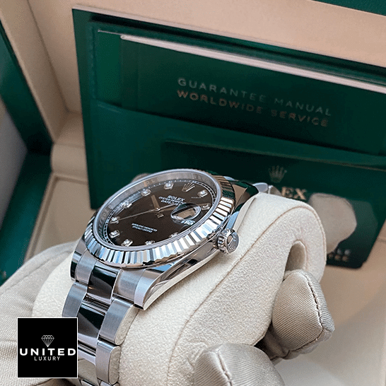 Rolex Datejust Black Dial Stainless quarantine card and worldwide delivery