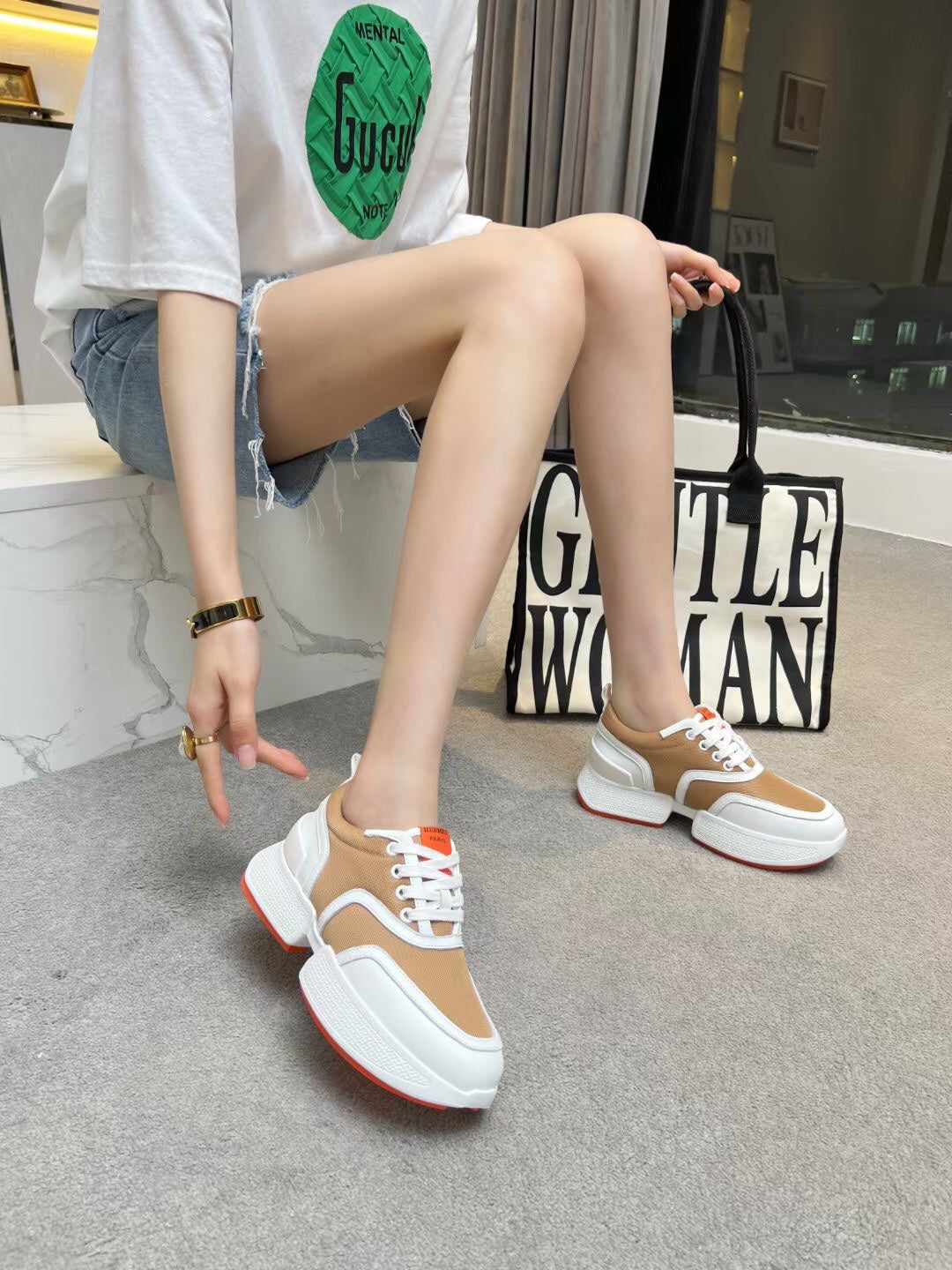 GIGA SNEAKER CARAMEL MIX WHITE CALFSKIN、mysite、Cacoeks