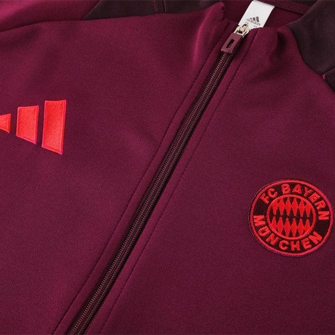 ManixJersey.com | Bayern Munich 24-25 Jacket Training Tracksuit - Claret Red -Customize Name, Number and Patch | Worldwide Shipping