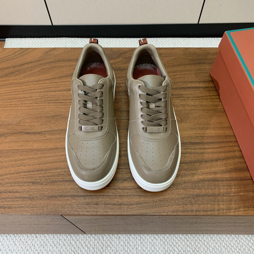 LP SNEAKERS IN STONE BROWN CALFSKIN WHITE SOLE、mysite、Cacoeks