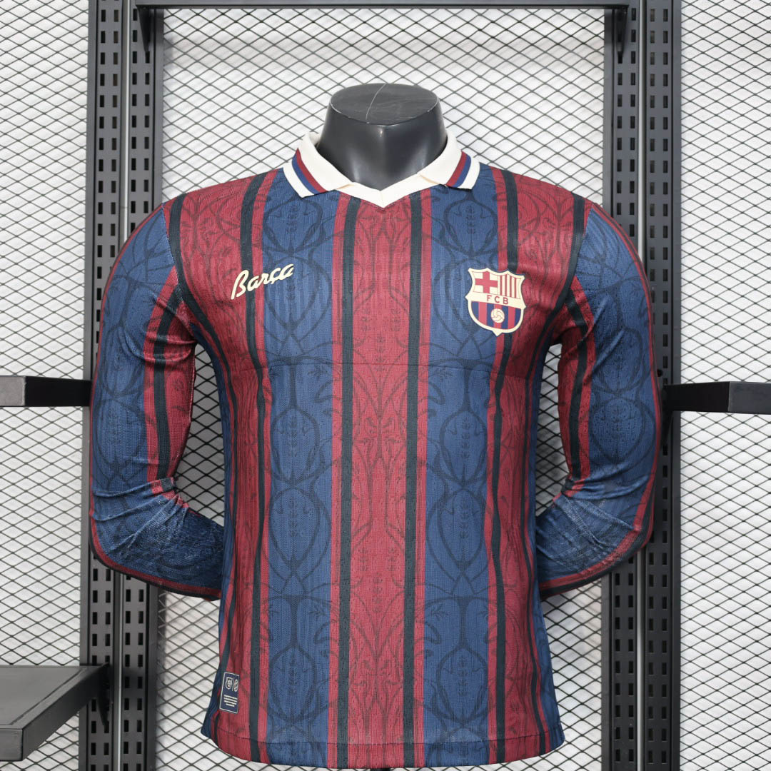 2025/2026 Player Version Long Sleeve Barcelona Modernist Polo Football Shirt 1:1 Thai Quality:football jersey mysite: unitedjerseyfootball 邓江浪:football
