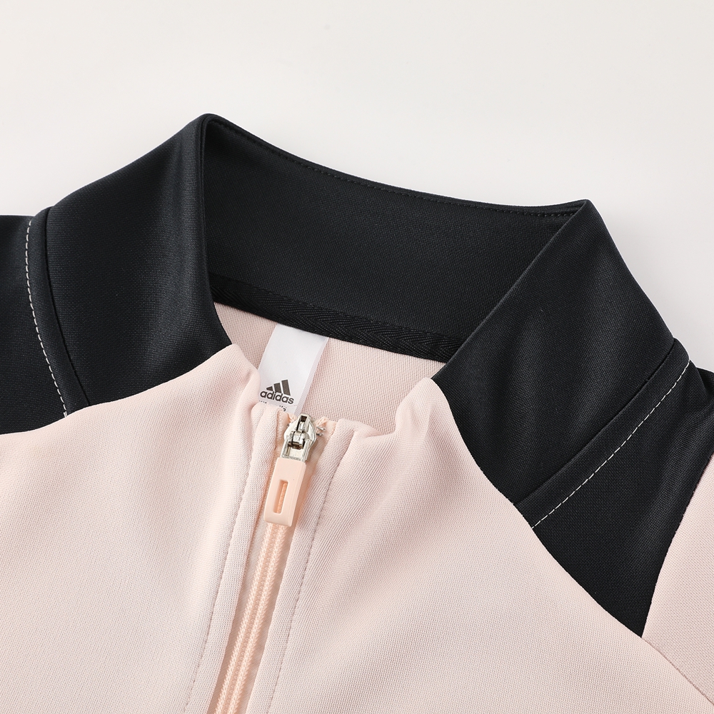 Higojerseys-Real Madrid 24-25 Jacket Training Tracksuit - Light Pink Top and Deep Grey Pants