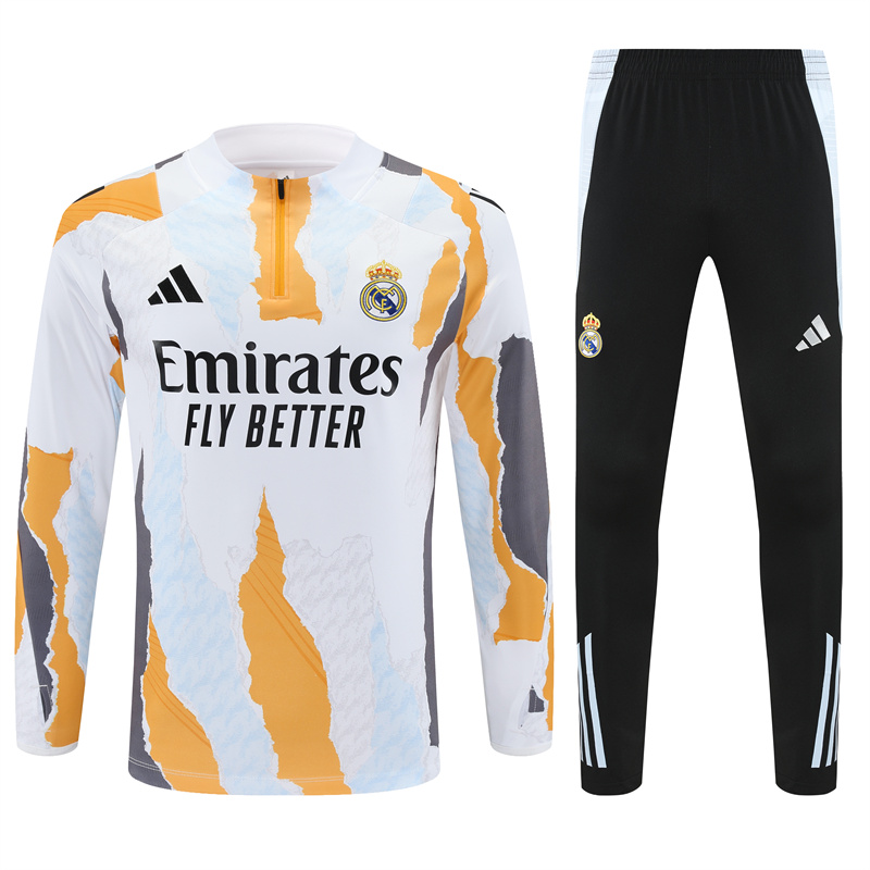 ManixJersey.com | Real Madrid 2025 Long Sleeve Training Set - Three Color Mixing -Customize Name, Number and Patch | Worldwide Shipping