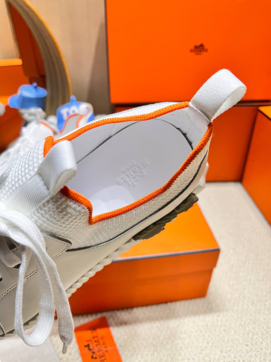 DEPART SLIP-ON SNEAKER IN FULL WHITE KNIT AND CALFSKIN、mysite、Cacoeks