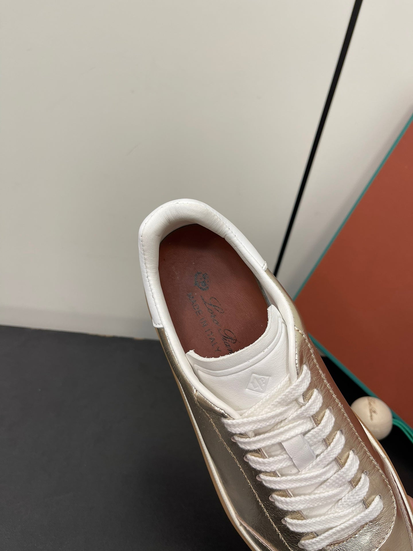 LP TENNIS WALK SNEAKERS LIGHT GOLD CALFSKIN、mysite、Cacoeks