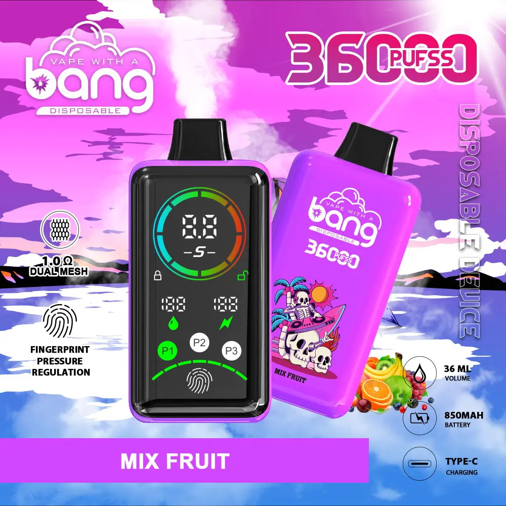 (Box of 3) Bang 36000 Power Advanced Fingerprint Power Regulation 36K Puffs Disposable Vape