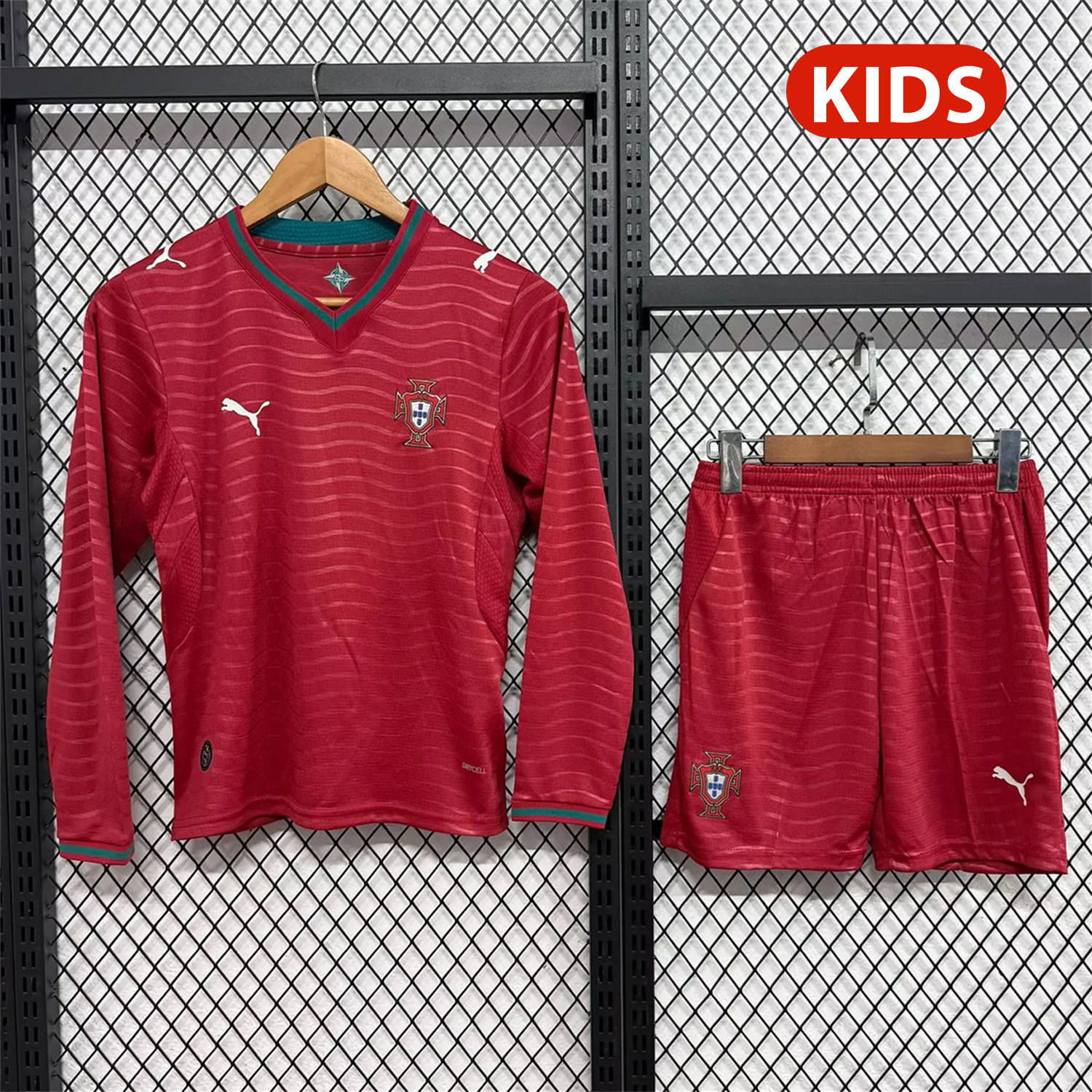 SIUjerseys-Portugal 2026 Home Long Sleeves Kids Kit