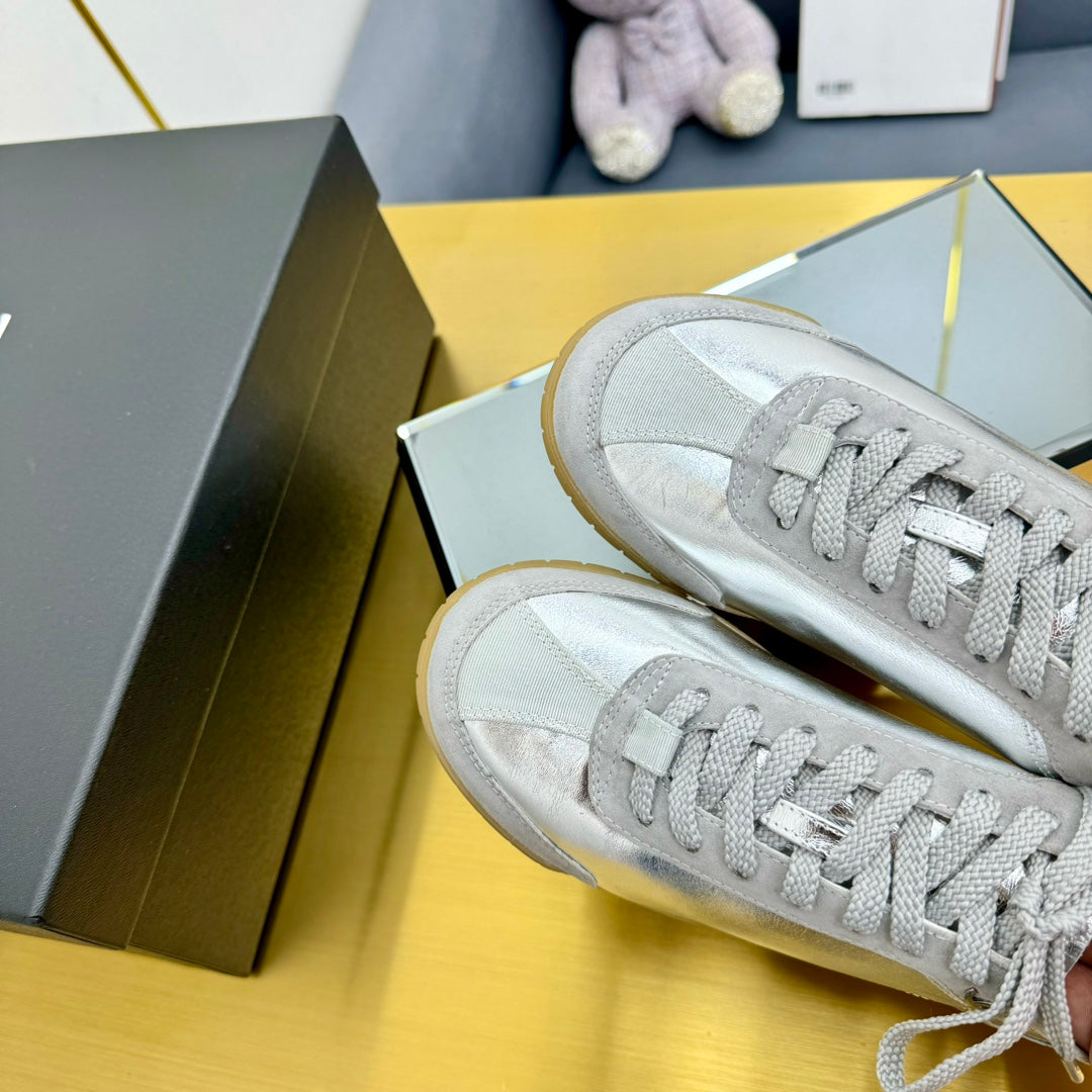 CC SNEAKER IN SILVER GRAY CALFSKIN AND SUEDE、mysite、Cacoeks