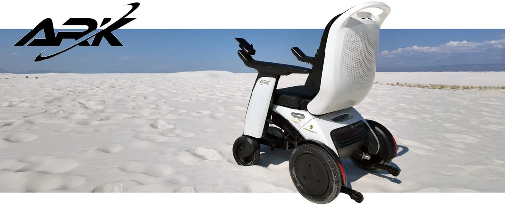 Forcemech ARK Powerchair with dual 300-watt brushless motors showcasing its ability to handle various terrains effortlessly.