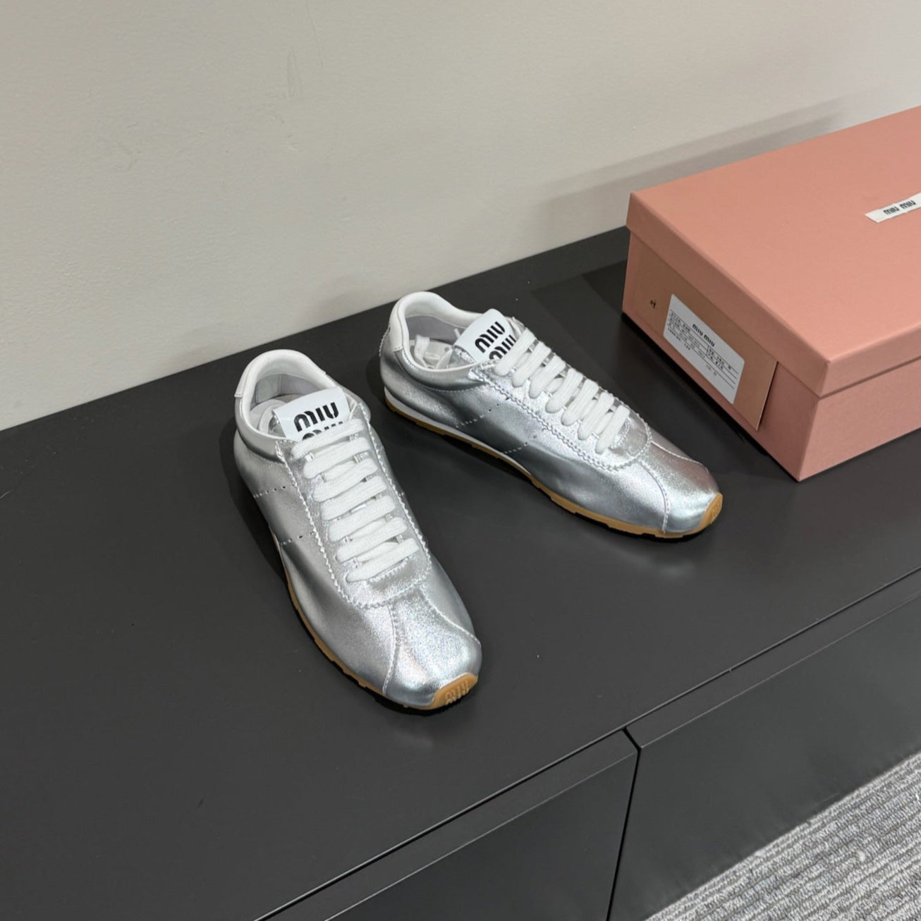 PLUME NAPPA SNEAKERS IN SILVER LAMBSKIN、mysite、Cacoeks