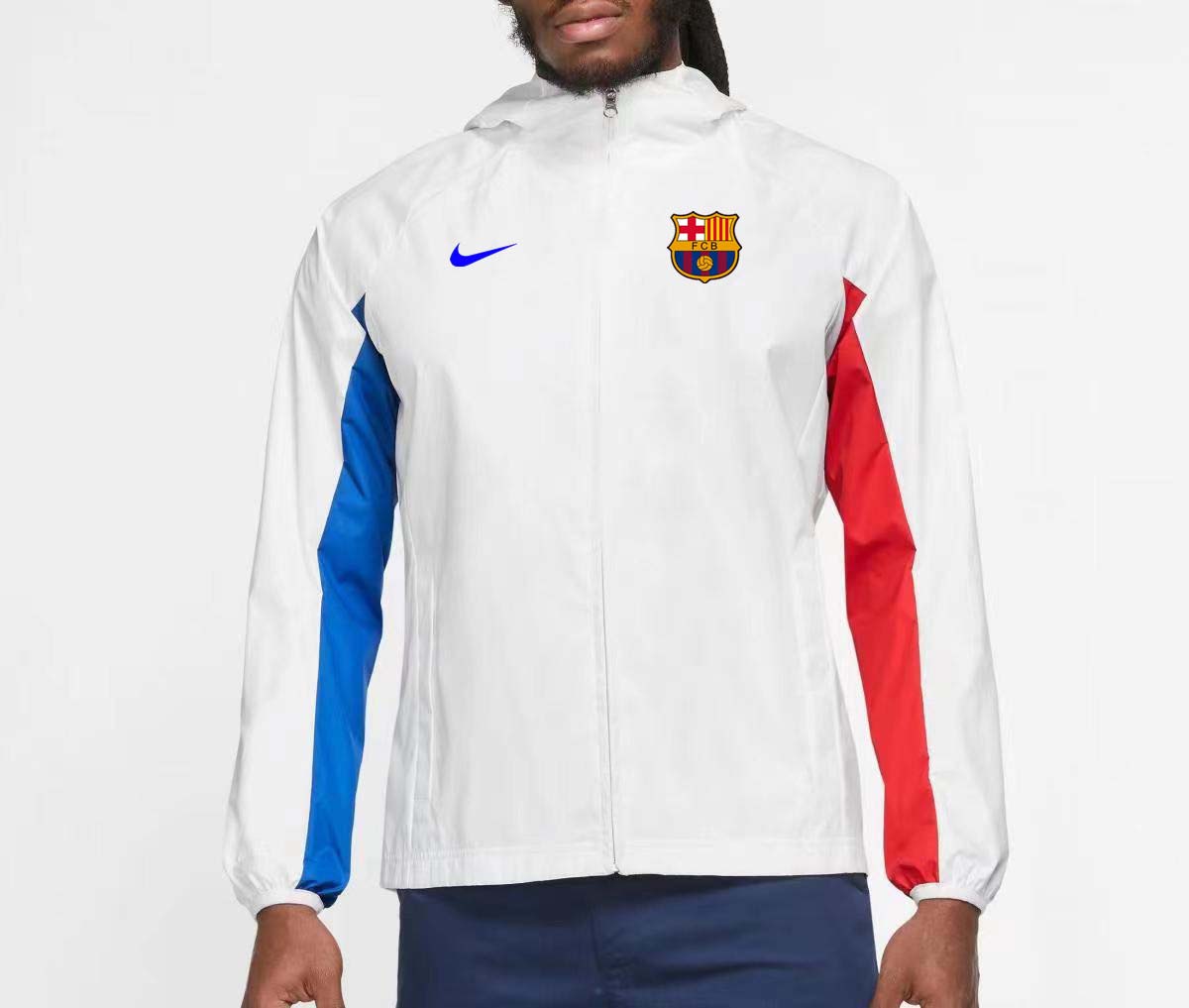 2023/2024 Barcelona Jersey Windbreaker White:football jersey mysite: unitedjerseyfootball 邓江浪:football