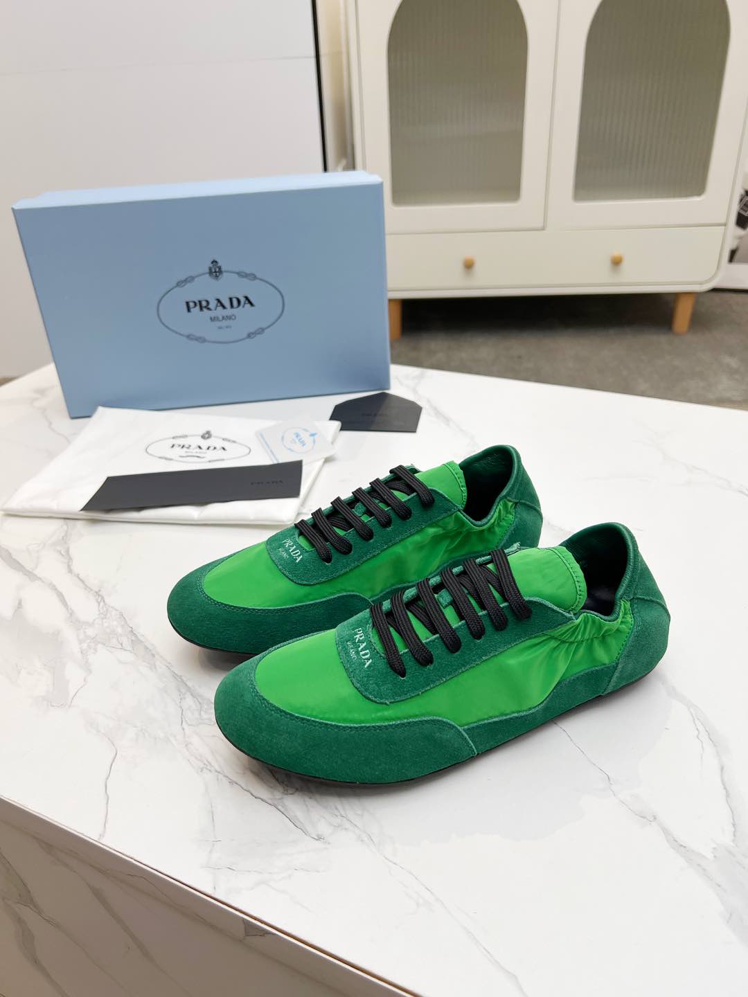 COLLAPSE SNEAKERS IN GREEN SUEDE AND NYLON、mysite、Cacoeks