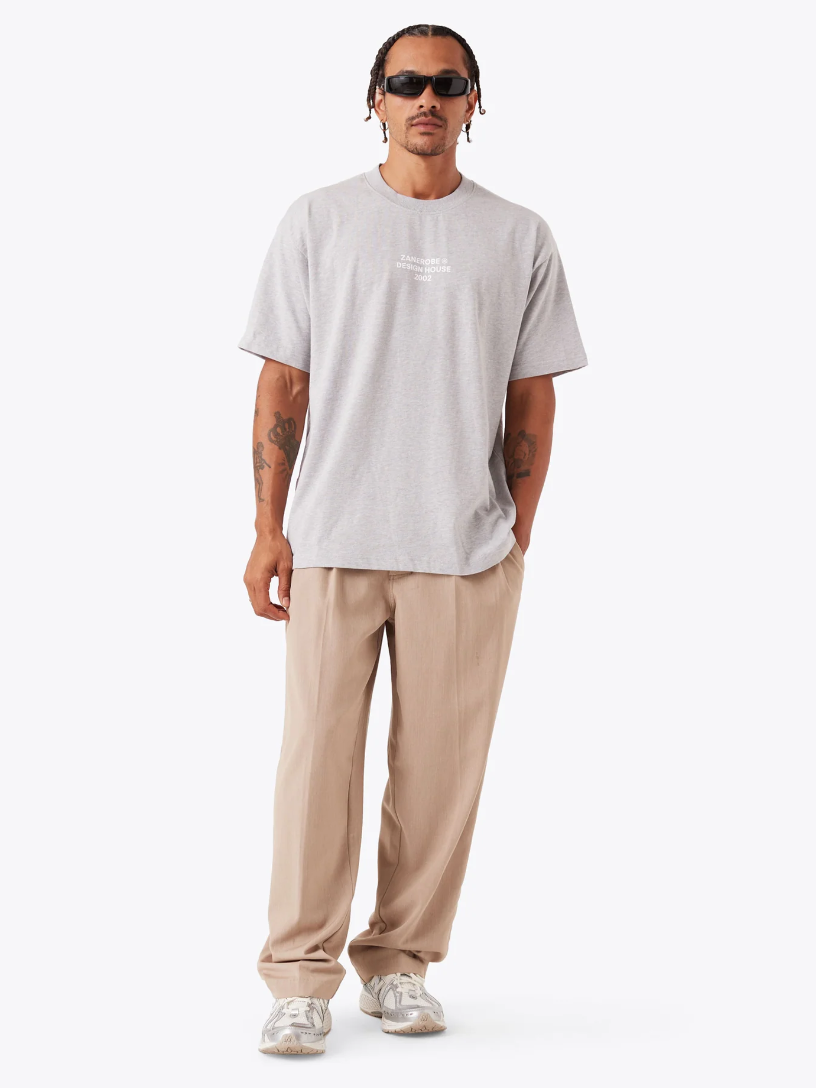 Design House Box Tee In Grey Marle