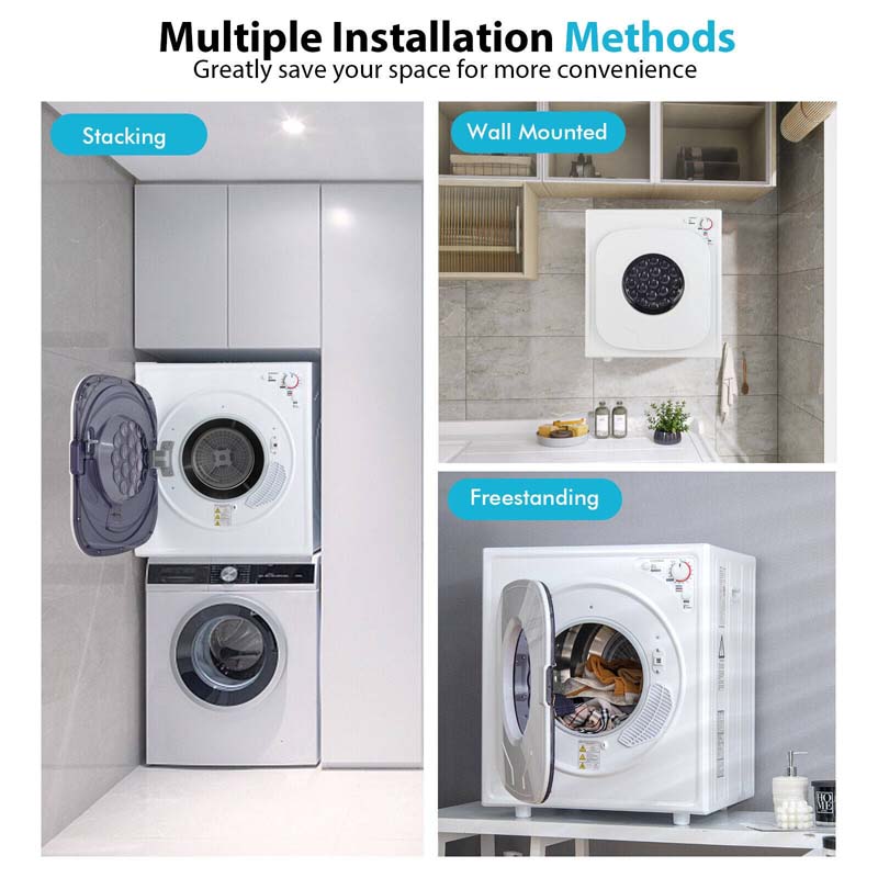 Eletriclife 1500W Compact Laundry Dryer with Touch Panel