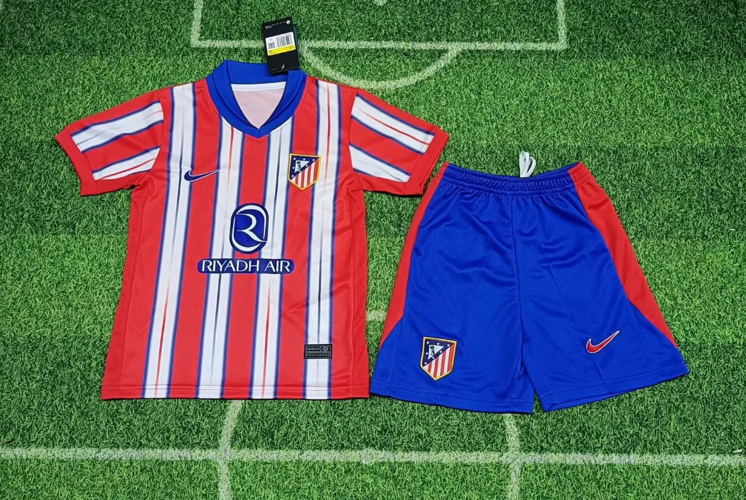 24/25 Atletico Madrid Home Soccer Jersey Kids Size Suit-mysite Custom Football Kit- Nextkits